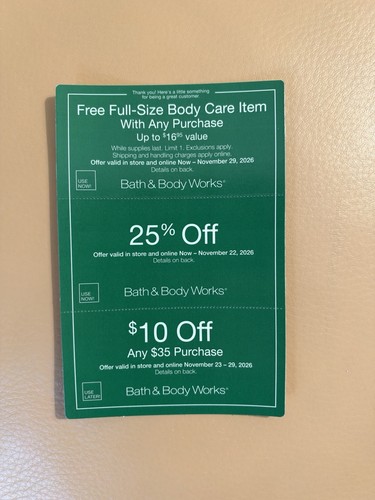 Bath body works coupon - bath,